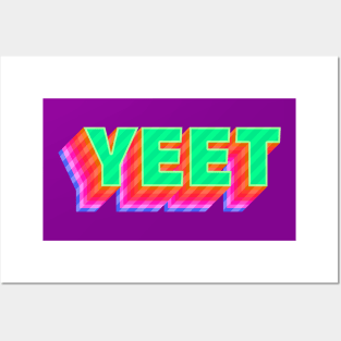 YEET! Meme Colorful Gradient Typography Posters and Art